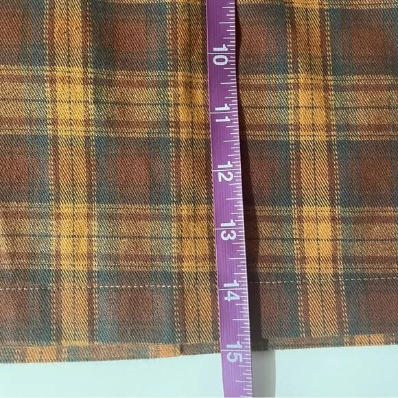 Nectar Clothing Rust Orange Plaid Mini Skirt