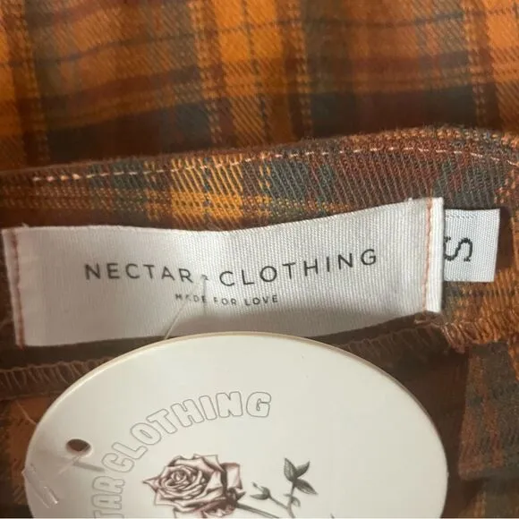 Nectar Clothing Rust Orange Plaid Mini Skirt