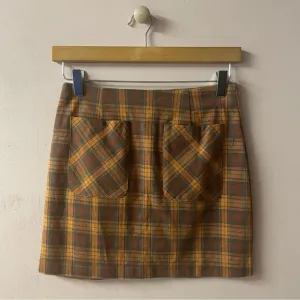 Nectar Clothing Rust Orange Plaid Mini Skirt