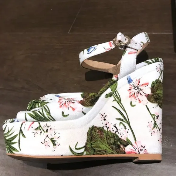 Neiman Marcus Knotted Platform Wedge Espadrilles