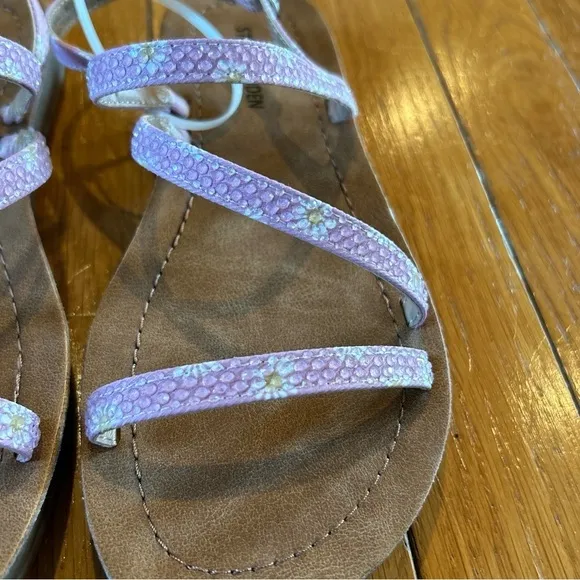 New 2 Pairs Steve Madden Rhinestone Strappy Flat Sandals Girls Sz 3 Pink &amp; Tan
