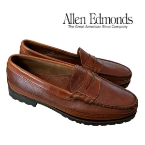 New Allen Edmonds Quincy Tan Leather Men's Slip-on Dress Shoes Loafers 9  9D