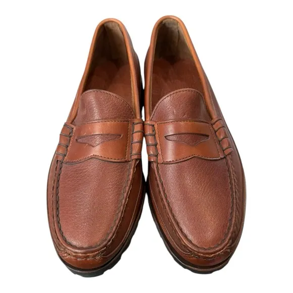 New Allen Edmonds Quincy Tan Leather Men's Slip-on Dress Shoes Loafers 9  9D