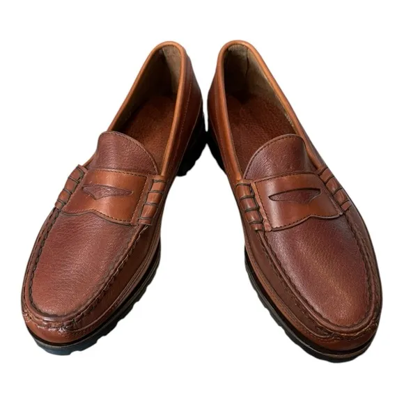 New Allen Edmonds Quincy Tan Leather Men's Slip-on Dress Shoes Loafers 9  9D
