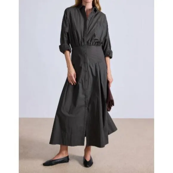 NEW APIECE APART pietra maxi dress in deep olive