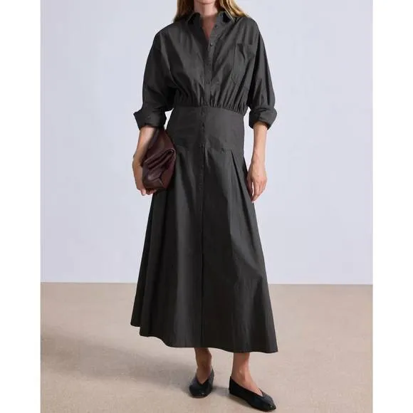NEW APIECE APART pietra maxi dress in deep olive
