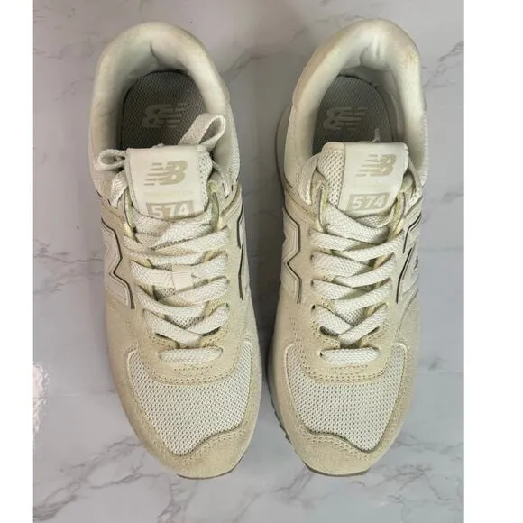 New Balance 574 Classic Suede Mesh Chunky Sneakers | Size 8