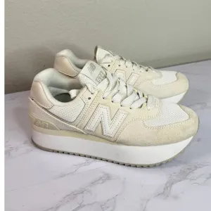 New Balance 574 Classic Suede Mesh Chunky Sneakers | Size 8