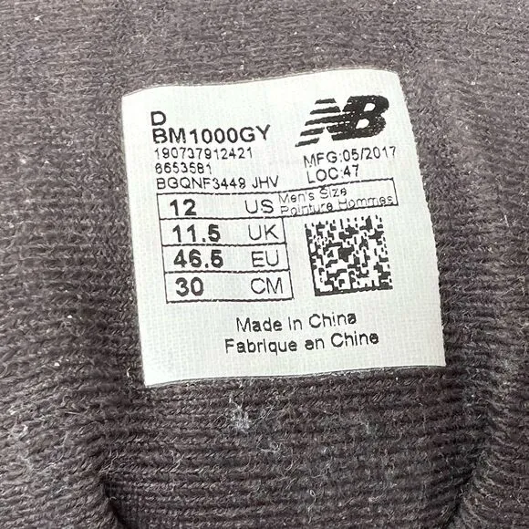 New Balance Boots Men 12D Fresh Foam 1000 Gray Suede Winter Waterproof Insulated