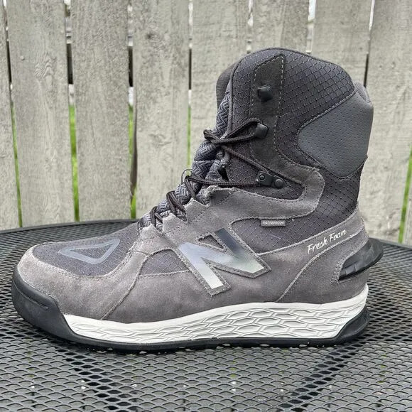 New Balance Boots Men 12D Fresh Foam 1000 Gray Suede Winter Waterproof Insulated
