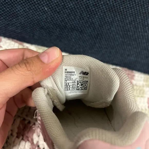 New Balance Pink and Cream Sneakers with Chunky Cushioned Sole