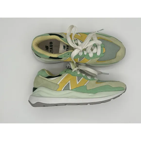 New Balance x Staud 57/40 Sneakers - Men’s Size 8 W9.5- Green/Yellow - Pre-Owned