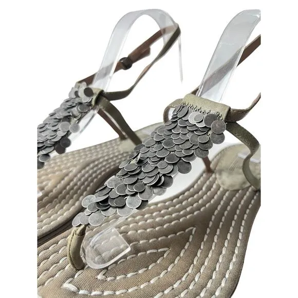 New Belle Sigerson Morrison Leather /Fabric Sandals Flat Size 9B