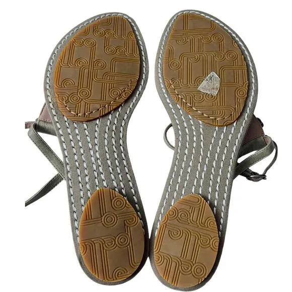 New Belle Sigerson Morrison Leather /Fabric Sandals Flat Size 9B