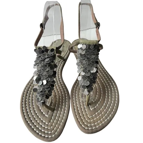 New Belle Sigerson Morrison Leather /Fabric Sandals Flat Size 9B