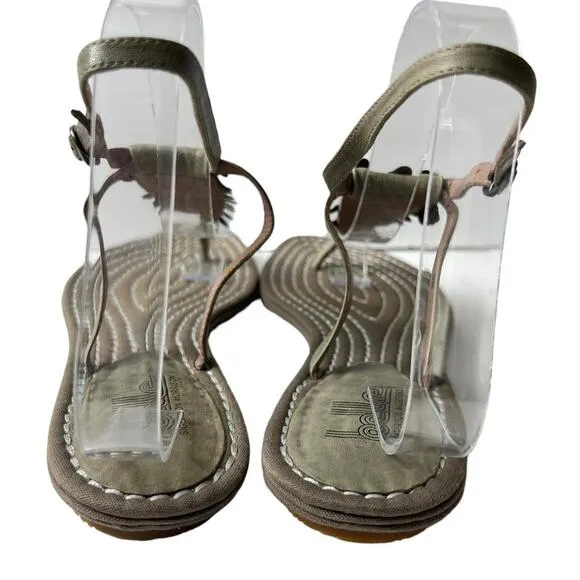 New Belle Sigerson Morrison Leather /Fabric Sandals Flat Size 9B