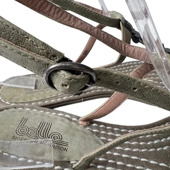 New Belle Sigerson Morrison Leather /Fabric Sandals Flat Size 9B