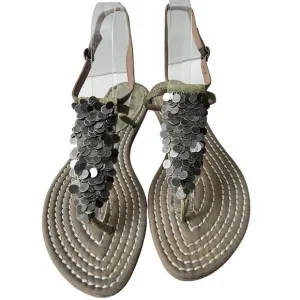 New Belle Sigerson Morrison Leather /Fabric Sandals Flat Size 9B