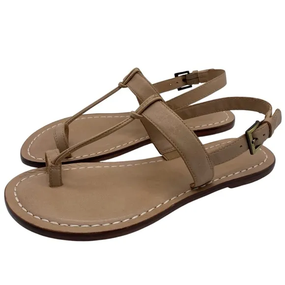 NEW Bernardo Womens Shoes Maverick Toe Ring Sandals 6 Brown Leather Flat Flat