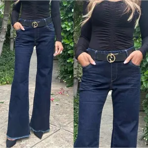 NEW BEVY FLOG amanda dark denim xd long in blue dark wash