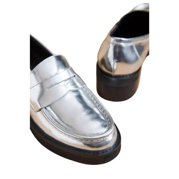 NEW BIBI LOU women's jaya loafers in pewter