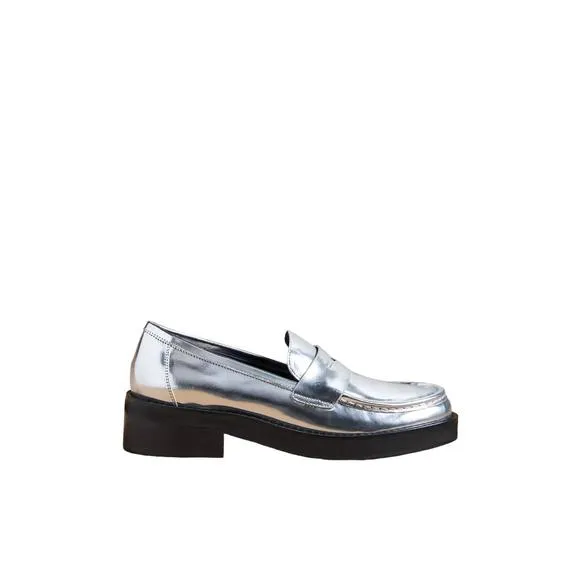 NEW BIBI LOU women's jaya loafers in pewter