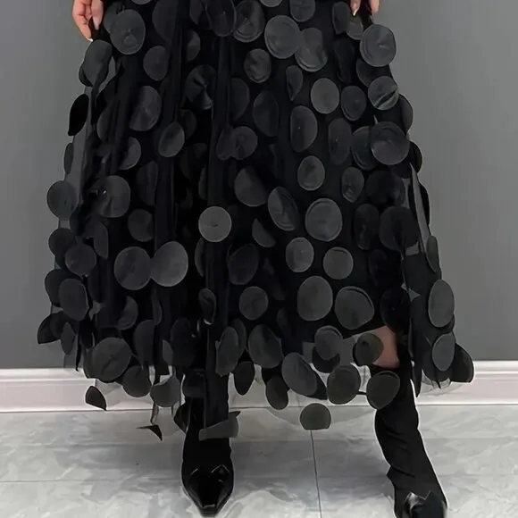 NEW! BOHO A Line TULLE Circles SKIRT SZ L
