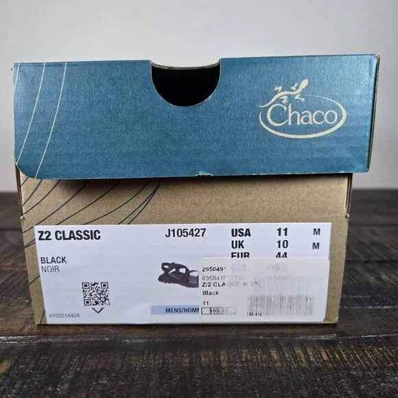 NEW Chaco Z2 Classic Mens Size 11 Strappy Outdoor Trail Sandals Shoes Black
