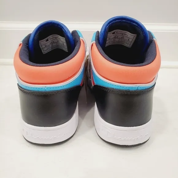 NEW Champion 3 on 3 High Top Sneakers Red Blue Multicolor CPS10738M
