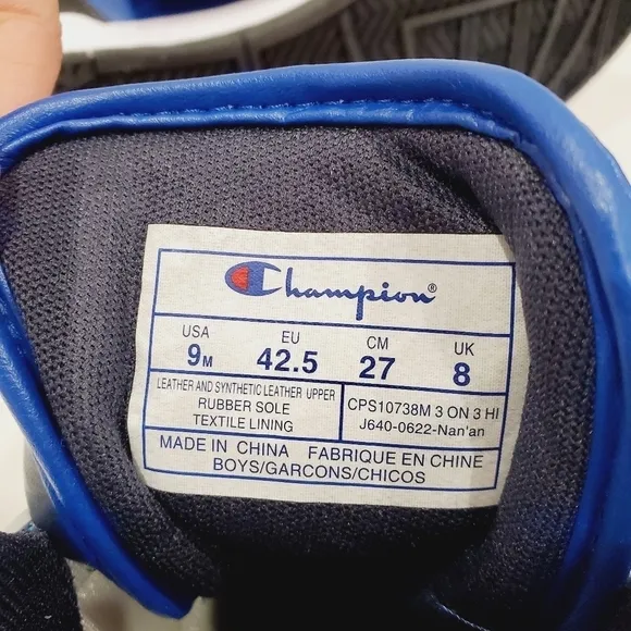 NEW Champion 3 on 3 High Top Sneakers Red Blue Multicolor CPS10738M