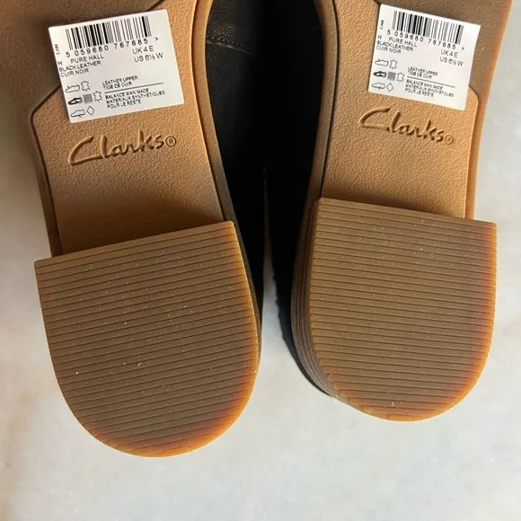 New! Clark Black Leather Loafers Flats Preppy Classic Timeless SlipOn Comfy Sole