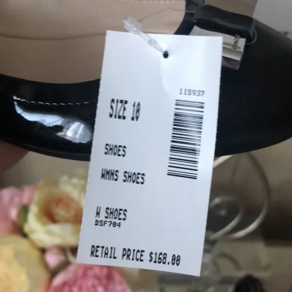 New COACH Women's Demi Patent &amp; Tumbled Black Leather Ballet Flats