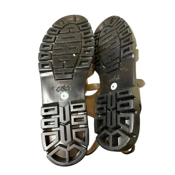 NEW COACH Women's Jelly Fisherman Flat Sandals Grey sz 11 US