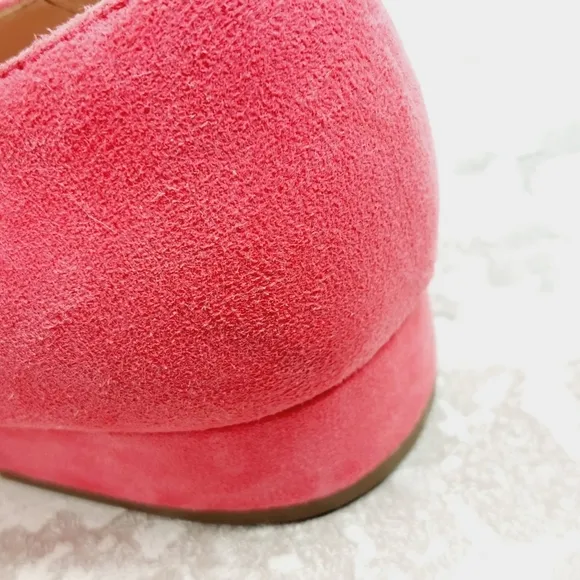 New Cole Haan Vanessa Pink Suede Flats Pointed Toe Block Heel H823