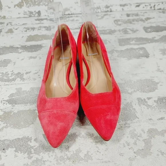 New Cole Haan Vanessa Pink Suede Flats Pointed Toe Block Heel H823