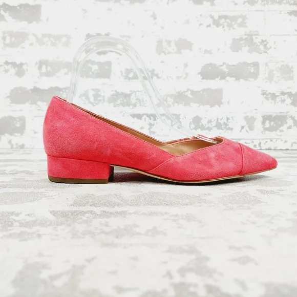 New Cole Haan Vanessa Pink Suede Flats Pointed Toe Block Heel H823
