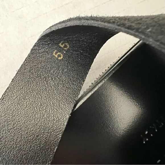 New Everlane The Modern Wrap Strappy Suede Flat Sandals in Black SZ 5.5