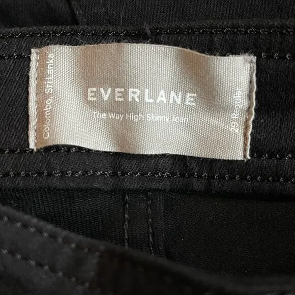NEW Everlane The Way High Skinny Jeans in Black Size 29 Reg