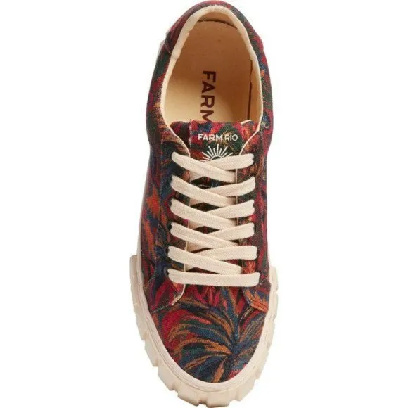 New FARM RIO Sunset Forest Platform Sneaker  8.5