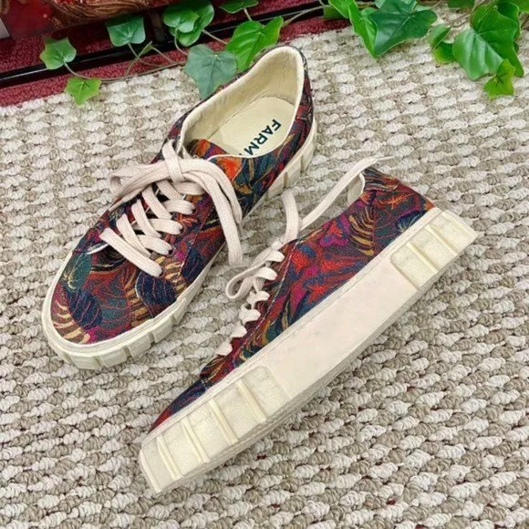 New FARM RIO Sunset Forest Platform Sneaker  8.5
