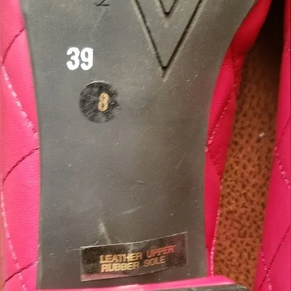 NEW Ferca 81 Burgundy and Black Italian Made Leather Ballet Flats Size 39