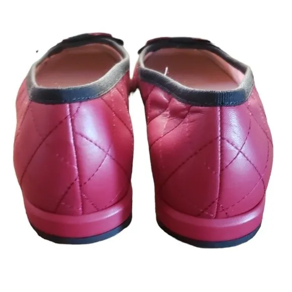NEW Ferca 81 Burgundy and Black Italian Made Leather Ballet Flats Size 39