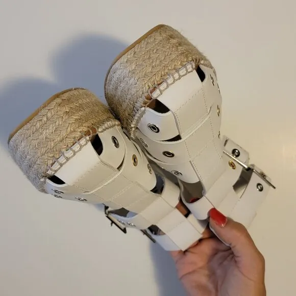 NEW Free People Gable Gladiator Espadrilles Sandal Womens 8 Boho Caged Fisherman