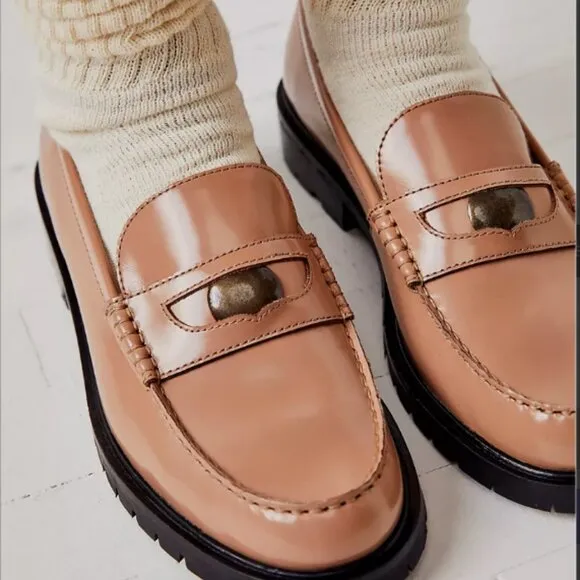 new Free People Liv LEATHER loafers  3T79