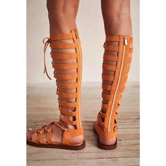 New Free People Sun Chaser Tall Gladiator Sandals Size 40