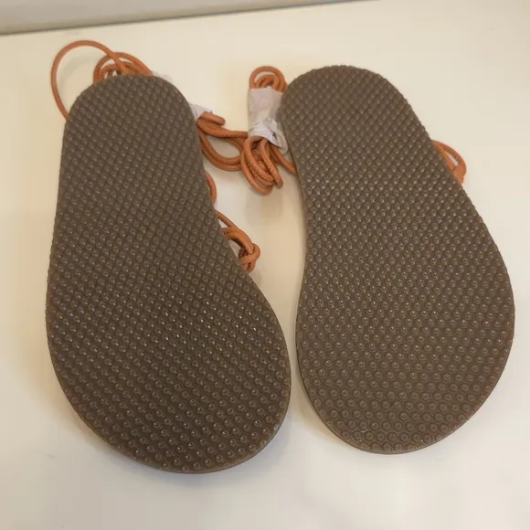 NEW Free People Women So Strappy Sandals in Sunset Orange 7.5 Vacation Festival