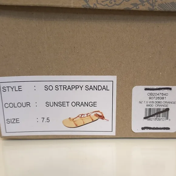 NEW Free People Women So Strappy Sandals in Sunset Orange 7.5 Vacation Festival