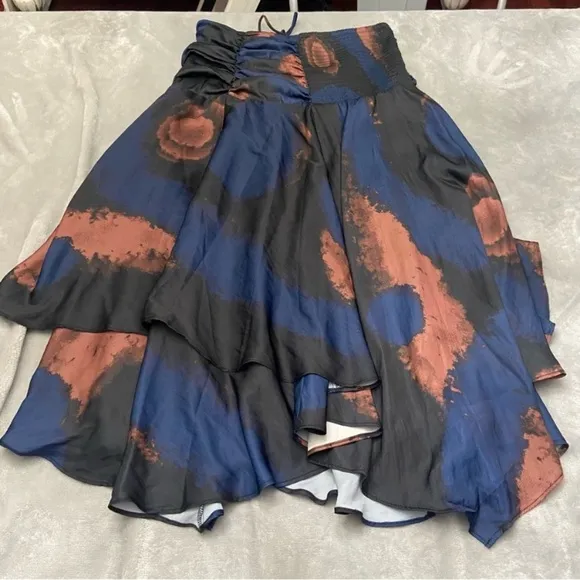 New! Free People x House of Aama starry eyes ruched midi skirt 27512