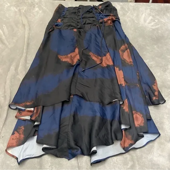 New! Free People x House of Aama starry eyes ruched midi skirt 27512