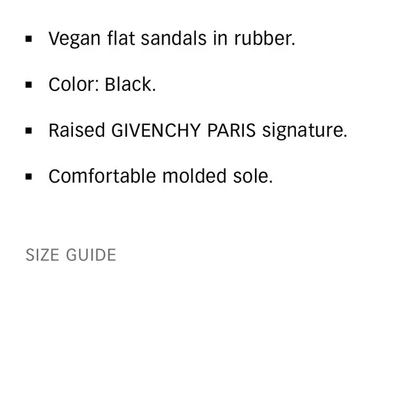 *NEW* GIVENCHY PARIS flat sandals in rubber